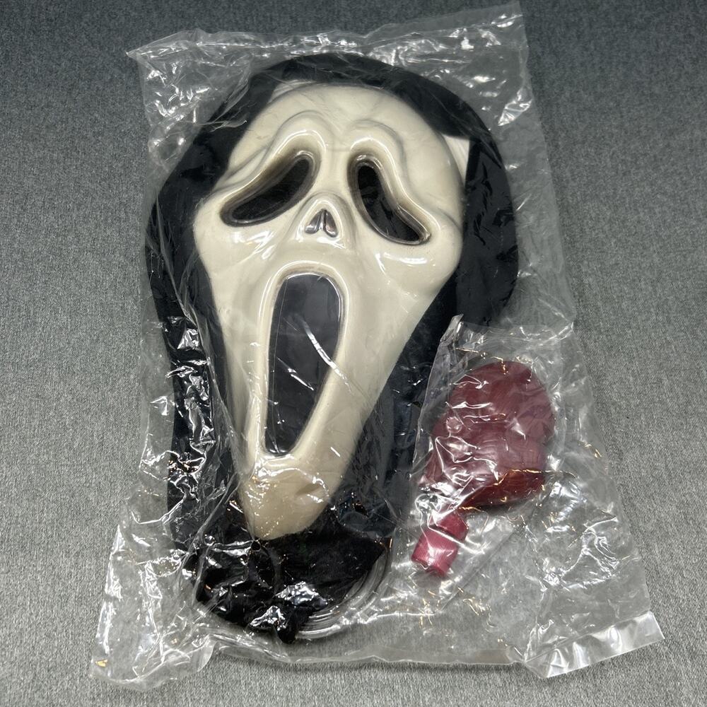Vintage Fun World Scream Bleeding Ghost Face Mask Heart Pump New Sealed READ
